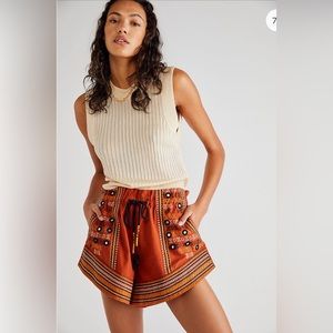 Free People Desert Heat Shorts - Goldrust